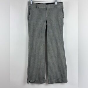Women's Pin Striped Wide Leg Cuffed Trousers